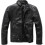 Men's Leather Jacket Motorcycle Retro Windproof Bomber Black 3XL 2