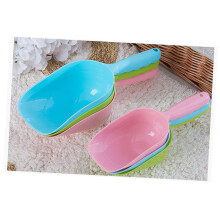 Plastic Dog Food Scoop, FlatBottom Durable Plastic Pet Feeding Tool for Cats and Dogs, Portion Control, Random Color