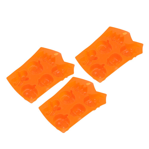 Forma de silicone de qualidade alimentar para muffins, com diversos formatos de Halloween, utensílio de cozinha flexível e resistente ao calor para 2