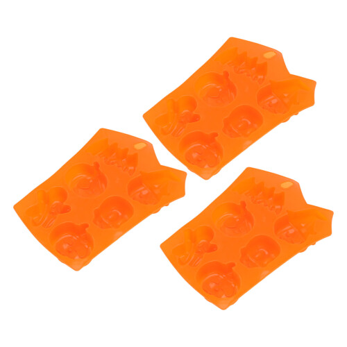 Forma de silicone de qualidade alimentar para muffins, com diversos formatos de Halloween, utensílio de cozinha flexível e resistente ao calor para 1