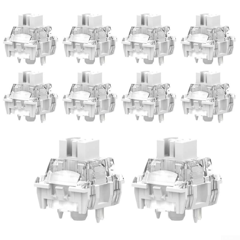 V2 Silent Linear Mechanical Keyboard Switches For Compatible Keycaps Prelubricated Rgb Transparent 3Pin White 9001264477301