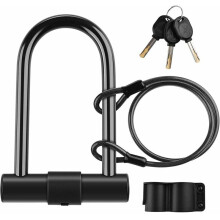 Lucchetto a U antifurto per biciclette, resistente e con doppia apertura, ideale per mettere in sicurezza biciclette e attrezzature per esterni.
