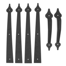 Conjunto de ferragens decorativas para porta de garagem, robustas e duráveis, em aço com acabamento eletrogalvanizado, estilo carruagem, com