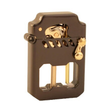 OldFashioned Metal Kerosene Lighter Recyclable Rocker Link Gear Ignition With Fuel Observation Window Brown Wilderness