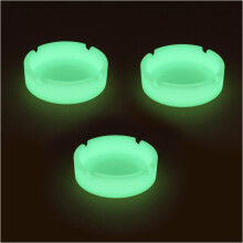 Portable Luminous Silicone Ashtray Set, Easy to Clean High Temperature Resistant Smoke Accessory, Dishwasher Safe Glow in Dark for Patio, Unbreakable