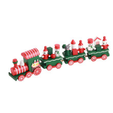 Decoraciones navideñas de madera alegres y modernas, mini tren de madera para decoración de fiestas navideñas, juguetes de madera seguros y no