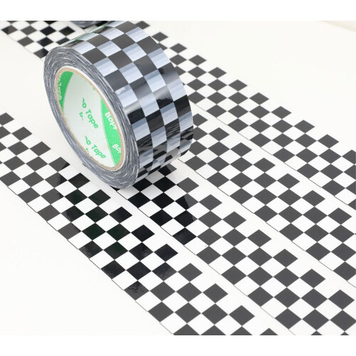 Black  White Dots Parcel Tape for Cardboard Packaging (2 Rolls) 2