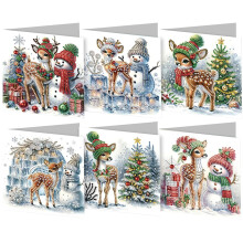 5D Diamond Painting Greeting Card with Envelope, 6pcs B