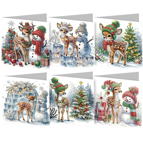 5D Diamond Painting Greeting Card with Envelope, 6pcs B