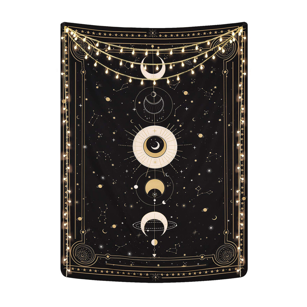 Tarot Cards Mysterious Constellation Tapestry, Aesthetic Retro Astrology Wall Art With Mystic Stars Sun And Moon, Polyester Material Decor For Bedroom 9466005480970