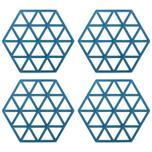 Tapete de silicone de qualidade alimentar, com design geométrico hexagonal vazado para uma apresentação atraente, fácil de limpar e à prova