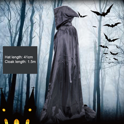 Κομψή στολή κάπας με κουκούλα για Halloween, Χριστουγεννιάτικο πάρτι, ολόσωμη 1