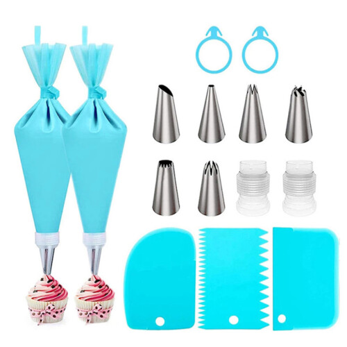 Durable Tools for Culinary Creations, High-Quality Materials Stainless Steel Pastry Tools, Versatile 15-Piece Set for Beginners to Experts