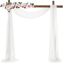 Chique trouwboog draperie, wit gordijn dat uw ruimte een elegante uitstraling geeft, kreukvrije chiffonstof, perfect voor huisdecoratie, ceremonies