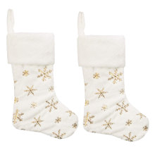 Elegant Plush Christmas Stocking, Luxury Christmas Stocking with Faux Fur Trim, Vintage Christmas Stockings for Festive Home Decor