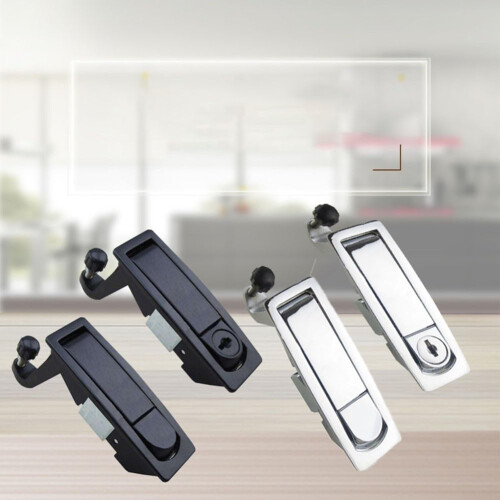 Efficient flat cam lock for various cabinets, zinc alloy, with 2 keys for secure access (Black 2) 1