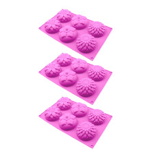 Floral Silicone Baking Set, 3 Packs Non-Stick Baking Trays Flexible and Non-Stick for Creative Kitchen Diy Projects, Easy to Use and Clean, Ideal for