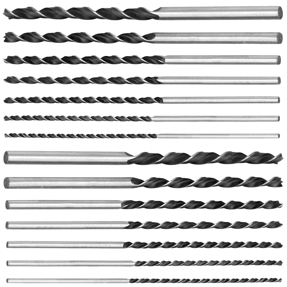 Wood Drill Bit Set 14Piece Auger Bits 4Mm 5Mm 6Mm 7Mm 8Mm 10Mm 12Mm 30Cm Long Beam Drill Long Wood Twist Drill 9323874558479