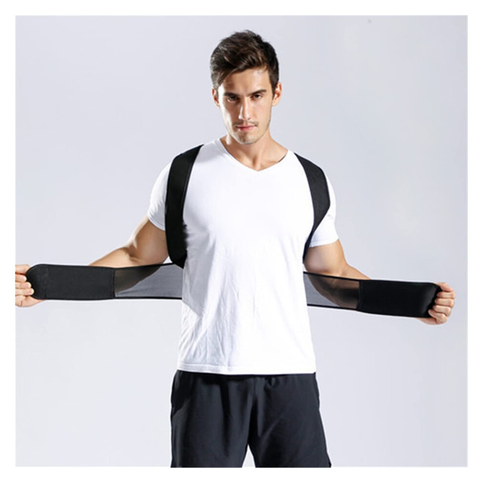Black Adjustable Posture Corrector Back Support Shoulder Spine Posture Correction Postural Fixer Tape 3XLarge