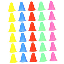 Agility Training Cones 30Piece Set Colorful FlatBottom Cones for Soccer Drills and Roller Skating Obstacle Courses