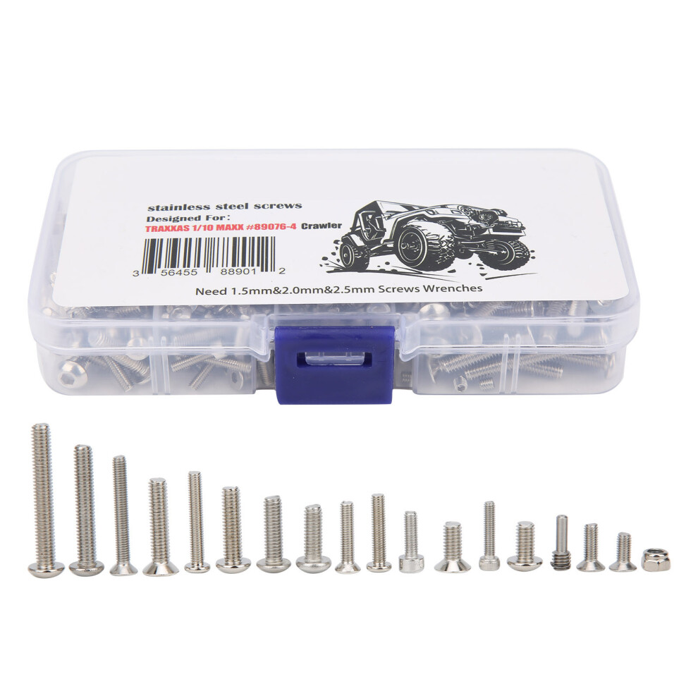 Countersunk Flat Head Hex Socket Screws Set, Stainless Steel Assortment Kit With Oxidation Resistance, Metric Sizes In Storage Case For Diverse Applic 9088816559814