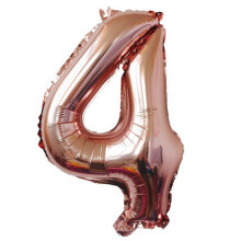 Balún Uimhir Héiliam Scragall Mór Gan Bholadh, Coinníonn Cruth Balúin Scragall Alúmanaim Préimhe, Balún Uimhir 4Mylar Jumbo Órga Rós gan