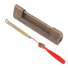Antikes Messingschloss mit Schlüssel, Vintage-Vorhängeschloss aus chinesischem Stil, Schlüsselabstand 5,9 cm, robust und langlebig, exzellente