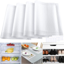 Kühlschrank-Regaleinlagen, farbcodiert, lebensmittelechtes EVA-Material, rutschfest und zuschneidbar, 4 Farben (8er-Pack) für vielseitige Verwendung