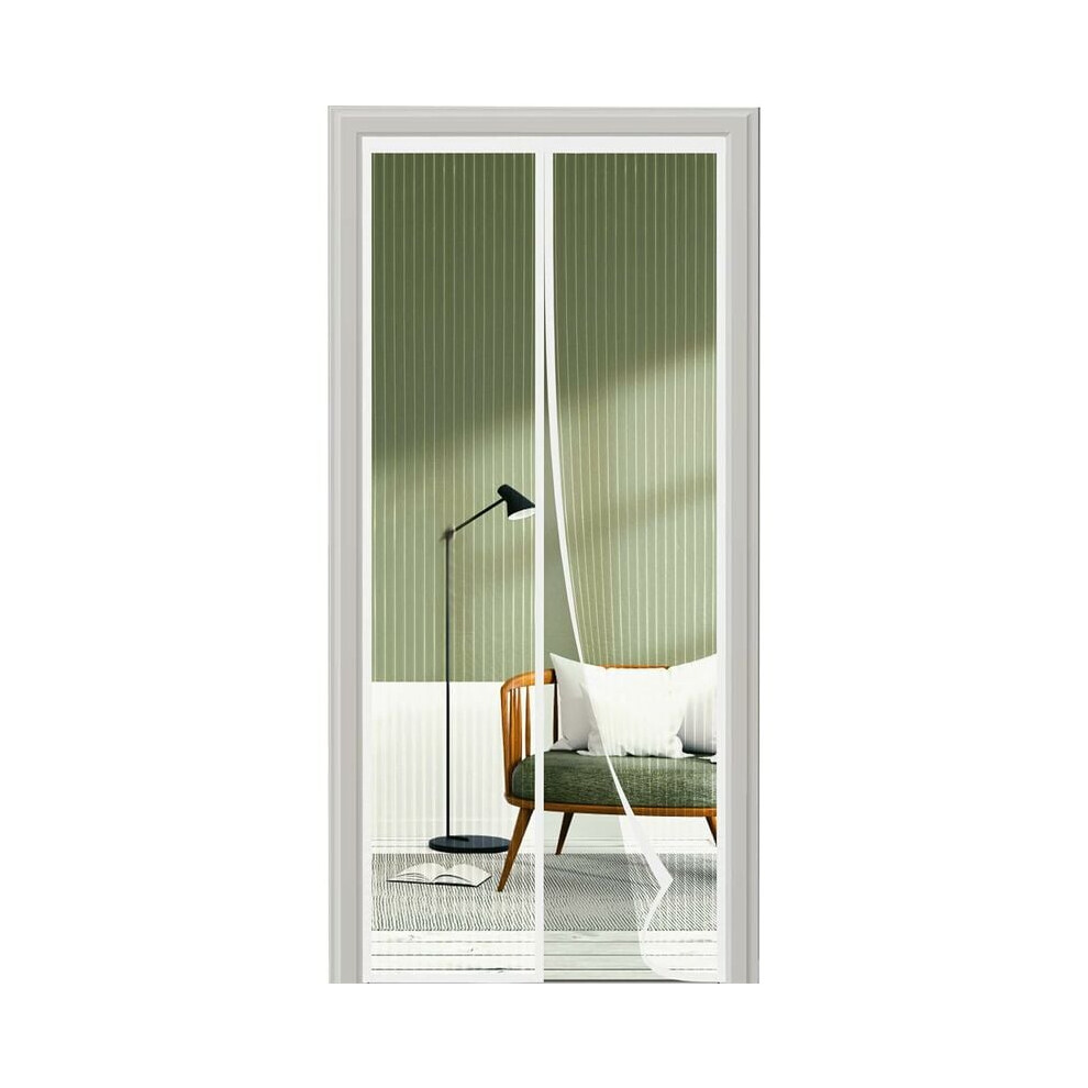 Door Screen Magnetic Closure, Windproof Design For Enhanced Durability And Security, Quick And Effortless Installation Guaranteed (White) 9466005483360