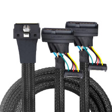PCIE Slimline SASs All Inclusives NVME PCIe HDDs Cable SFF 8654 8I To 2 SFF 8639 Cable Adapter With 15P SATA Power 0.5m