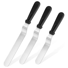 Visul decoratorului de tort, spatulă unghiulară pentru glazură cu lamă flexibilă din oțel inoxidabil, mâner ergonomic antiderapant pentru