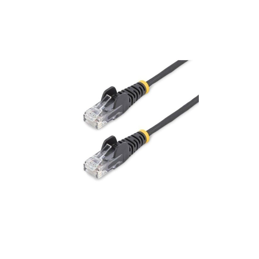 Startech Black Slim Cat6 Ethernet Cable 15M 28Awg Utp Lszh Poe++ 100W