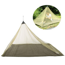 Triangle Mosquito Net Tent Portable Outdoor Camping Hiking Fishing Shelter Fine Mesh Lightweight Breathable Army Green