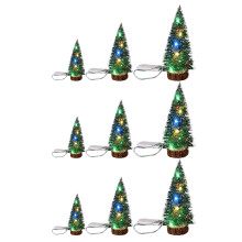 Realistic Cedar Design, Pre-lit Small Christmas Tree For Mesmerizing Indoor Outdoor Celebrations, Solid Wood Base Ensures Stability, Multi-color Led L