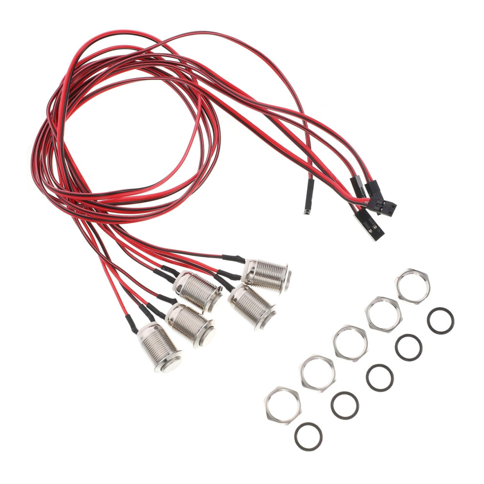 1 Momentary Push Button Switch For Automotive Boat Marine Applications With Preassembled Wires Housing 5 Pieces Silver 9119770328472