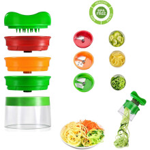 Espiralizador con modos ajustables para espaguetis, fideos de calabacín y rebanadora de verduras de alta resistencia.