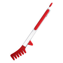 Pinça de cozinha com cabo durável em aço inoxidável para manuseio seguro de massas, utensílio para servir massas com pontas em formato de dente