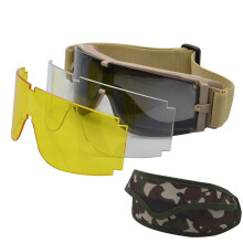 Military Tactical Goggles Outdoor Windproof Men's Sports Airsoft Shooting Glasses With Three Interchangeable Lenses