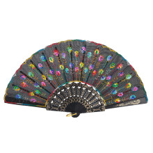 Elegantes Design, Paillettenstoff, tragbarer Faltfächer als Geschenk, ideal als Kostümaccessoire oder für Bühnenauftritte, 10er-Set in Rosarot