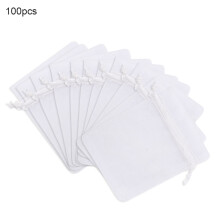 Bolsas de regalo de organza con cierre de cordón, elegantes, de textura transparente, ideales para recuerdos de boda, de primera calidad, con