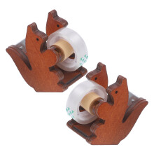 2Pièces Distributeur Ruban Adhésif Compact Bois Design