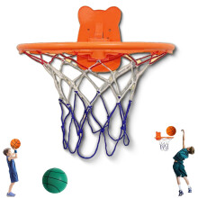 Silent Basketball Set, Noiseless Hoop with Foam Ball, Adjustable Rim, Green 8.3in