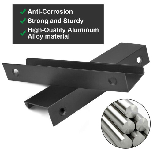 Modern Furniture Handles for Cabinet Doors, Comfortable and Safe Flat Drawer Pulls with Smooth Surface, Hidden Concealed Tab Pulls, Easy Installation, 2