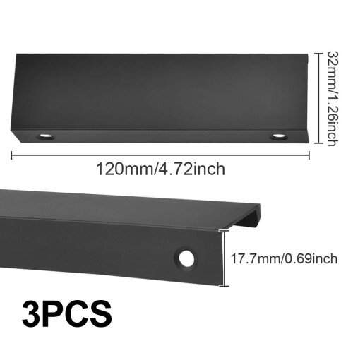 Modern Furniture Handles for Cabinet Doors, Comfortable and Safe Flat Drawer Pulls with Smooth Surface, Hidden Concealed Tab Pulls, Easy Installation, 1