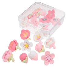 30Pz Fiore Rosa Resina E Metallo Per Bacheche E Decorazioni