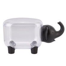 Porta cotton fioc in acrilico con dispenser a forma di elefante, per riporre i cotton fioc sul mobiletto del bagno, contenitore antipolvere, bianco
