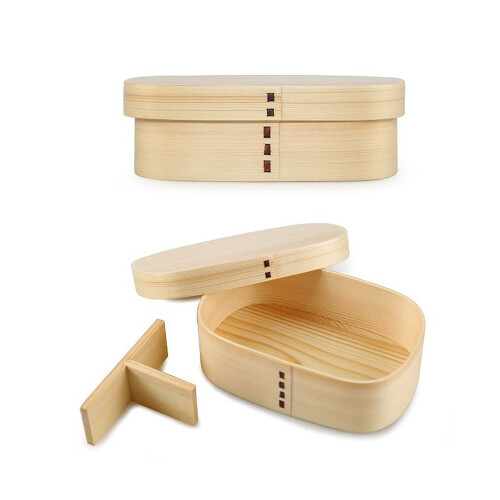 Διπλό στρώμα Bento, οικολογικό δοχείο Bento ιδανικό για γεύματα γραφείου, ιαπωνικό 1