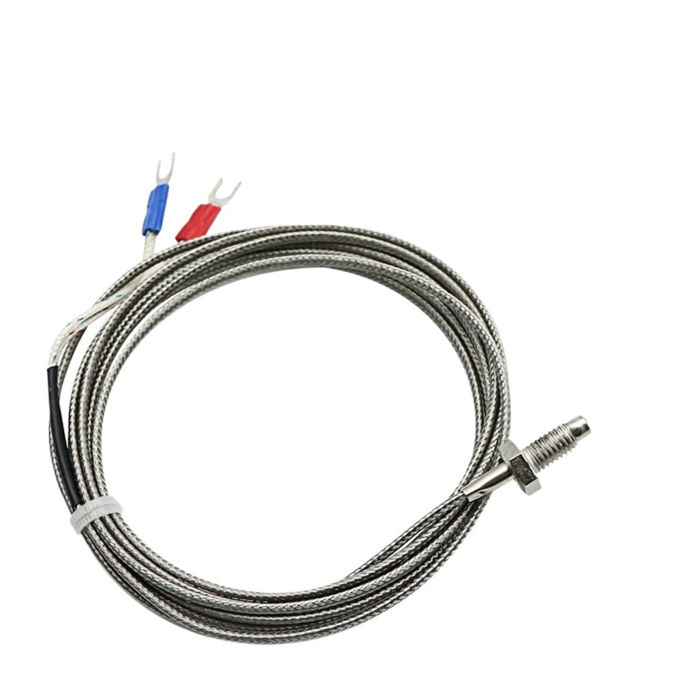Threaded M6 Temperature Probe Thermocouple Kje Pt100 Type 0400C 1/2/3/4/5 M Long Cable Pid Controller Thermometer (Size: M6 Type K 2M) 9119770332400