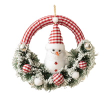 Guirlanda de Natal clássica, decoração pré-iluminada com bonecas para portas e janelas, decoração suspensa com luzes LED brancas quentes