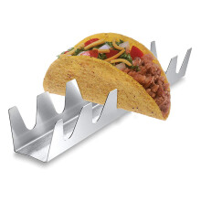 Dishwasher-Safe Taco Trays, Stainless Steel Taco Holders, Set Of 4 For Multiple Foods, Keeps Food Upright, Reduces Mess, Multi-Frame Design